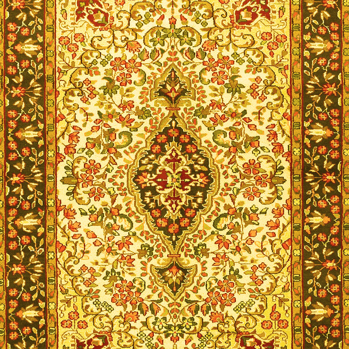 Machine Washable Persian Yellow Traditional Rug, wshtr2848yw