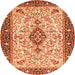 Square Persian Orange Traditional Rug, tr2848org
