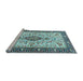 Sideview of Machine Washable Persian Light Blue Traditional Rug, wshtr2848lblu