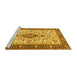 Sideview of Machine Washable Persian Yellow Traditional Rug, wshtr2848yw