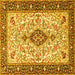 Square Machine Washable Persian Yellow Traditional Rug, wshtr2848yw