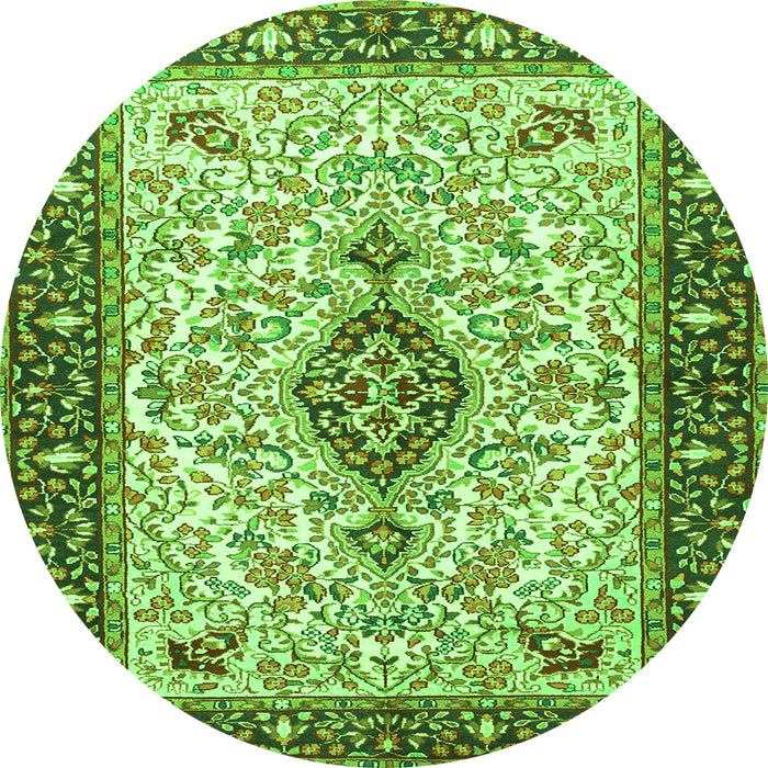 Square Persian Green Traditional Rug, tr2848grn