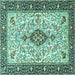 Square Machine Washable Persian Turquoise Traditional Area Rugs, wshtr2848turq