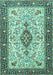 Machine Washable Persian Turquoise Traditional Area Rugs, wshtr2848turq