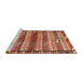Sideview of Machine Washable Traditional Sand Brown Rug, wshtr2849