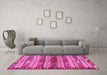 Machine Washable Southwestern Pink Country Rug in a Living Room, wshtr2849pnk