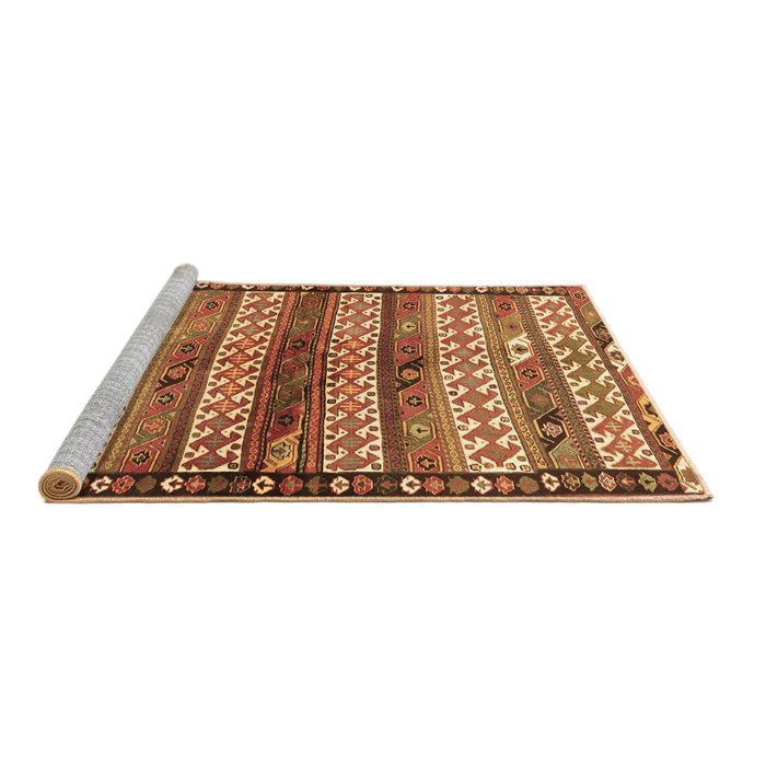 Sideview of Machine Washable Southwestern Brown Country Rug, wshtr2849brn