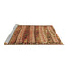 Sideview of Machine Washable Southwestern Brown Country Rug, wshtr2849brn