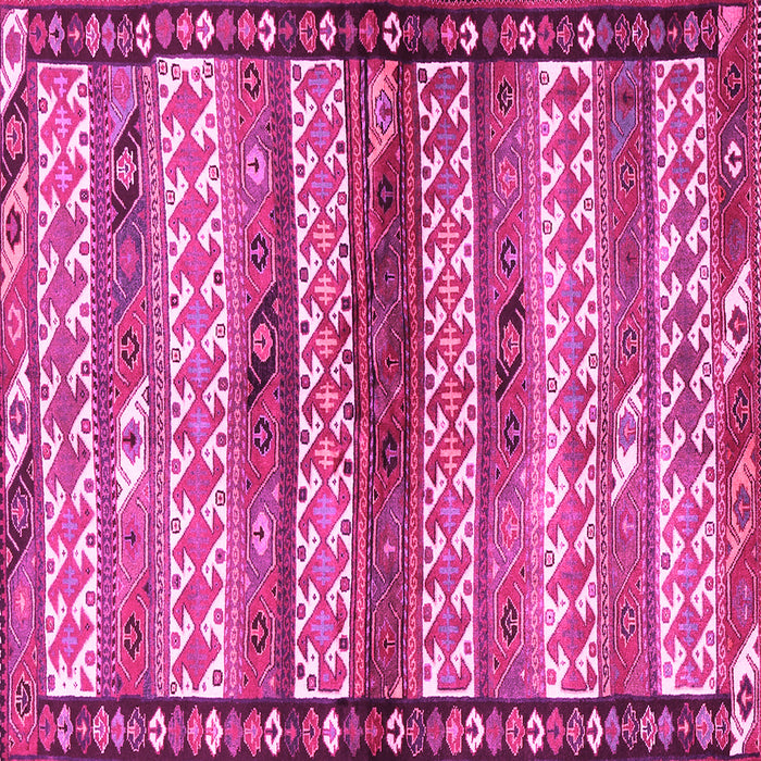 Square Machine Washable Southwestern Pink Country Rug, wshtr2849pnk