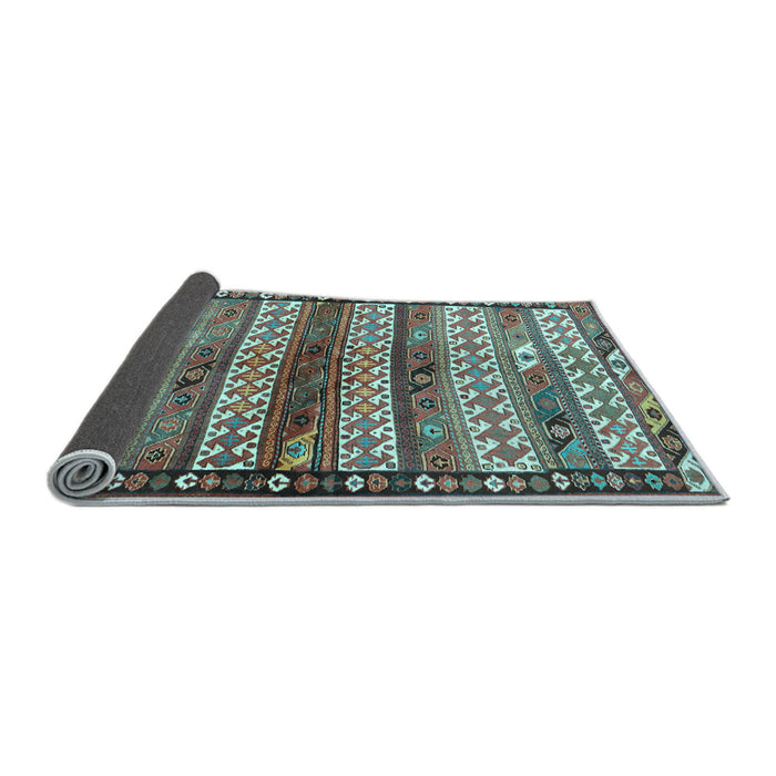 Sideview of Southwestern Light Blue Country Rug, tr2849lblu