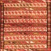 Round Machine Washable Southwestern Orange Country Area Rugs, wshtr2849org