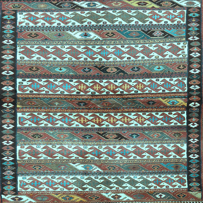 Square Southwestern Light Blue Country Rug, tr2849lblu