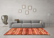 Machine Washable Southwestern Orange Country Area Rugs in a Living Room, wshtr2849org