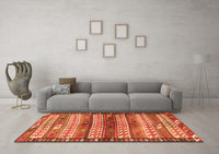 Machine Washable Southwestern Orange Country Rug, wshtr2849org