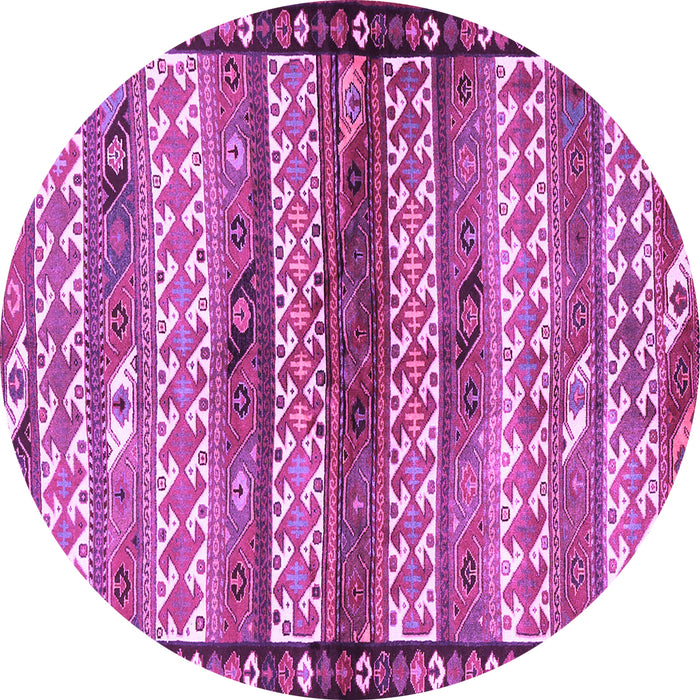 Round Southwestern Purple Country Rug, tr2849pur
