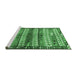 Sideview of Machine Washable Southwestern Emerald Green Country Area Rugs, wshtr2849emgrn