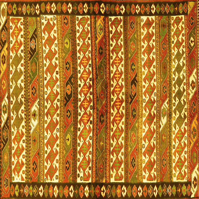 Square Machine Washable Southwestern Yellow Country Rug, wshtr2849yw