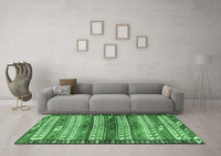 Machine Washable Southwestern Emerald Green Country Rug, wshtr2849emgrn