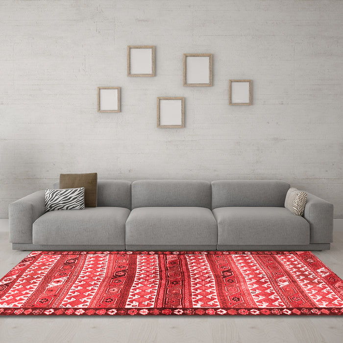 Country Red Washable Rugs