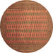 Round Persian Brown Traditional Rug, tr284brn