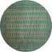 Round Persian Turquoise Traditional Rug, tr284turq