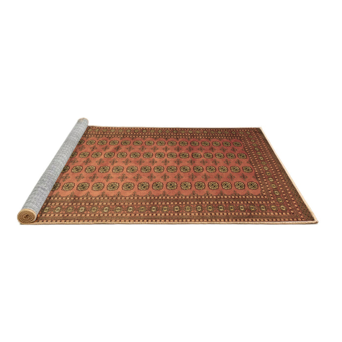 Sideview of Machine Washable Persian Brown Traditional Rug, wshtr284brn