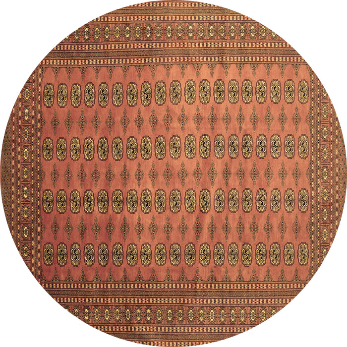 Round Machine Washable Persian Brown Traditional Rug, wshtr284brn