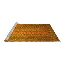 Sideview of Machine Washable Persian Yellow Traditional Rug, wshtr284yw