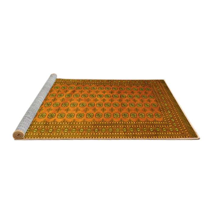 Sideview of Machine Washable Persian Yellow Traditional Rug, wshtr284yw