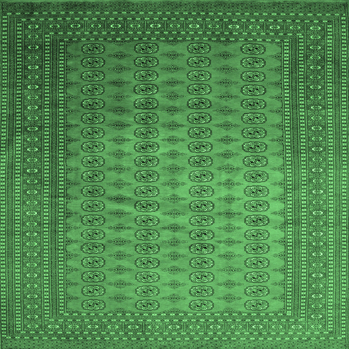 Square Machine Washable Persian Emerald Green Traditional Area Rugs, wshtr284emgrn
