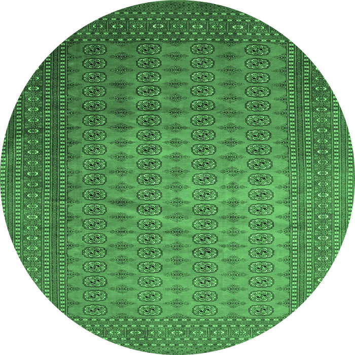 Round Persian Emerald Green Traditional Rug, tr284emgrn