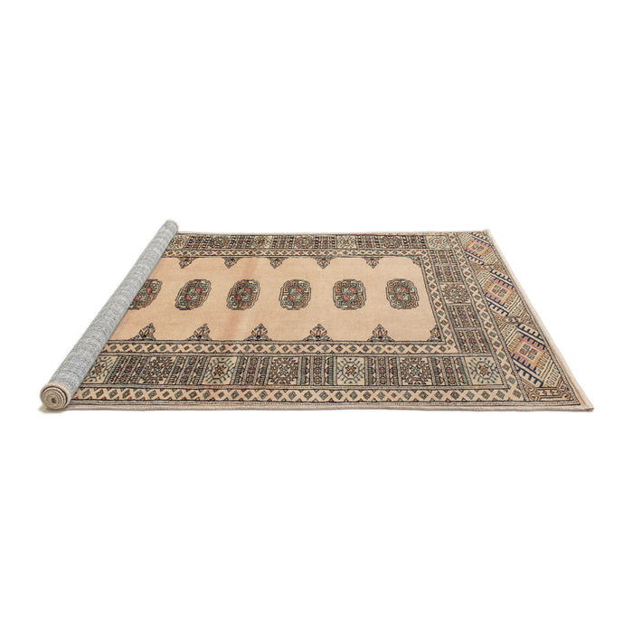 Sideview of Machine Washable Traditional Brown Rug, wshtr285