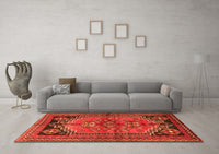 Machine Washable Persian Orange Traditional Rug, wshtr2850org