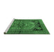 Sideview of Machine Washable Persian Emerald Green Traditional Area Rugs, wshtr2850emgrn