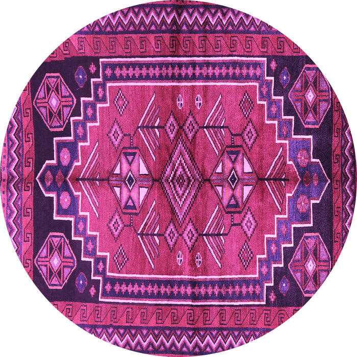 Round Machine Washable Persian Purple Traditional Area Rugs, wshtr2850pur