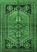 Machine Washable Persian Emerald Green Traditional Area Rugs, wshtr2850emgrn