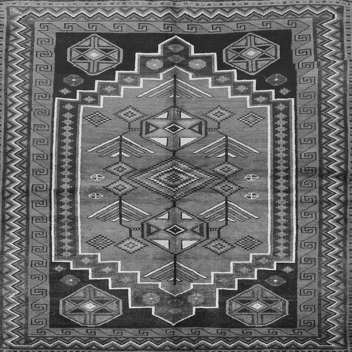 Round Machine Washable Persian Gray Traditional Rug, wshtr2850gry