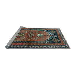 Sideview of Machine Washable Persian Light Blue Traditional Rug, wshtr2850lblu