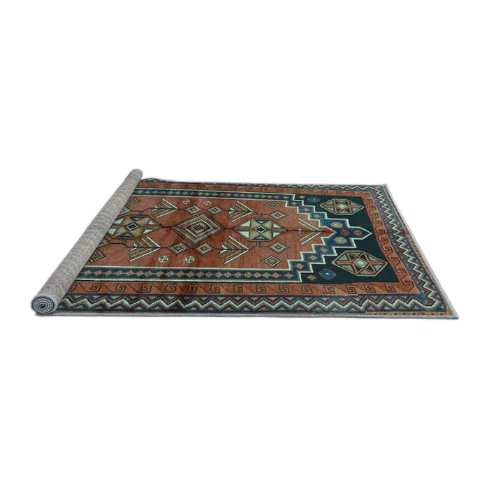 Sideview of Machine Washable Persian Light Blue Traditional Rug, wshtr2850lblu