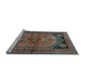 Sideview of Machine Washable Persian Light Blue Traditional Rug, wshtr2850lblu