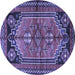 Round Persian Blue Traditional Rug, tr2850blu