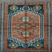 Square Machine Washable Persian Light Blue Traditional Rug, wshtr2850lblu