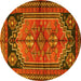 Round Persian Yellow Traditional Rug, tr2850yw