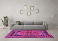 Machine Washable Persian Purple Traditional Rug, wshtr2850pur