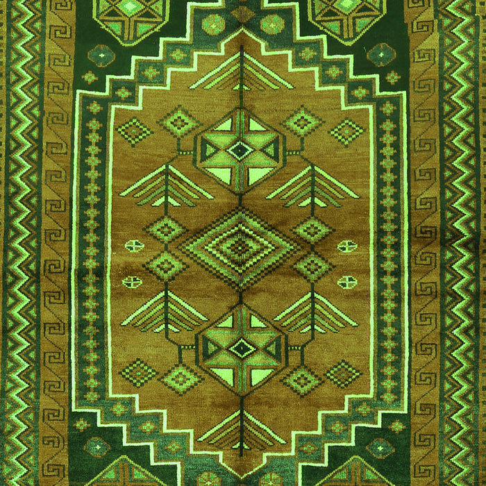 Serging Thickness of Machine Washable Persian Green Traditional Area Rugs, wshtr2850grn