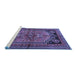 Sideview of Machine Washable Persian Blue Traditional Rug, wshtr2850blu