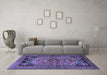 Machine Washable Persian Blue Traditional Rug in a Living Room, wshtr2850blu