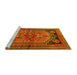 Sideview of Machine Washable Persian Yellow Traditional Rug, wshtr2850yw