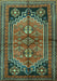 Machine Washable Persian Turquoise Traditional Area Rugs, wshtr2850turq