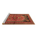 Sideview of Machine Washable Persian Brown Traditional Rug, wshtr2850brn